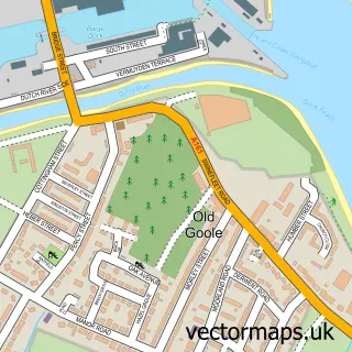 Street map sample of Old Goole, East Riding of Yorkshire