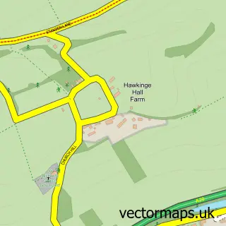 Street map sample of Old Hawkinge, Kent