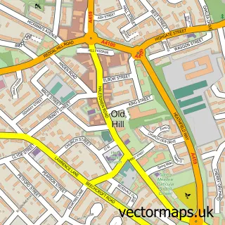 Street map sample of Old Hill, West Midlands