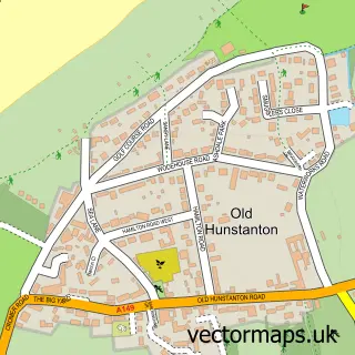 Street map sample of Old Hunstanton, Norfolk