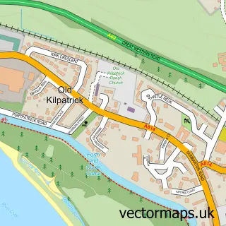 Street map sample of Old Kilpatrick, Dunbartonshire
