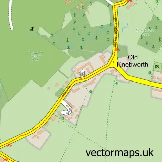 Street map sample of Old Knebworth, Hertfordshire