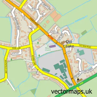 Street map sample of Old Leake, Lincolnshire