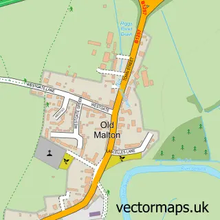 Street map sample of Old Malton, North Yorkshire