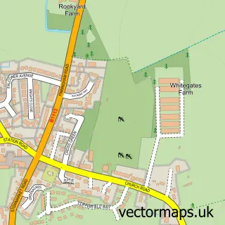 Street map sample of Old Newton, Suffolk