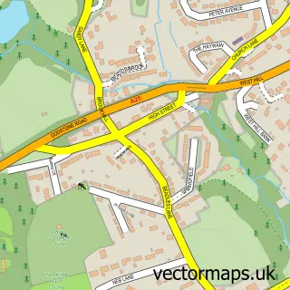 Street map sample of Old Oxted, Surrey