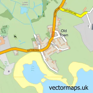 Street map sample of Old Town, Cornwall