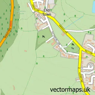 Street map sample of Old Town, West Yorkshire