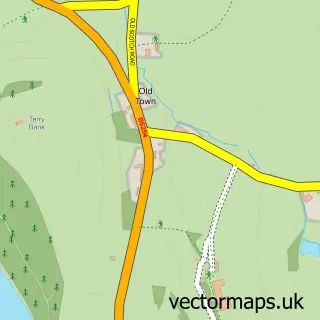 Street map sample of Old Town, Cumbria