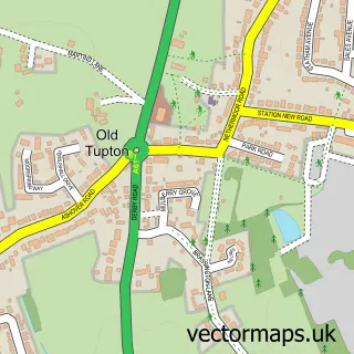 Street map sample of Old Tupton, Derbyshire