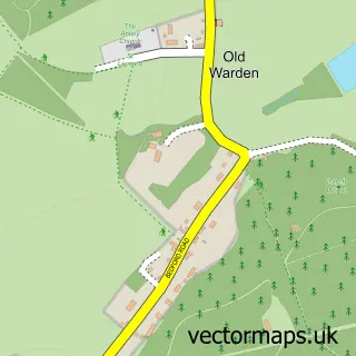 Street map sample of Old Warden, Bedfordshire