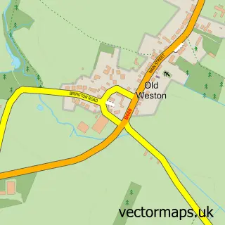 Street map sample of Old Weston, Cambridgeshire