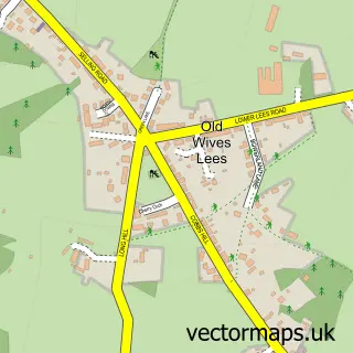 Street map sample of Old Wives Lees, Kent
