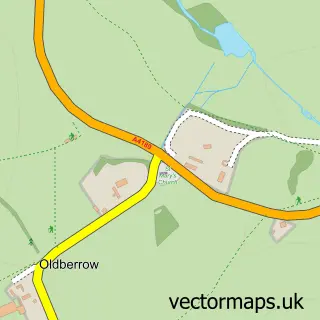 Street map sample of Oldberrow, Warwickshire