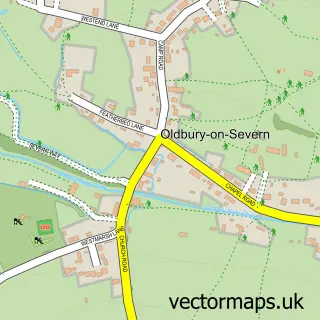 Street map sample of Oldbury on Severn, Gloucestershire
