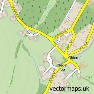 Street map sample of Oldcroft, Gloucestershire