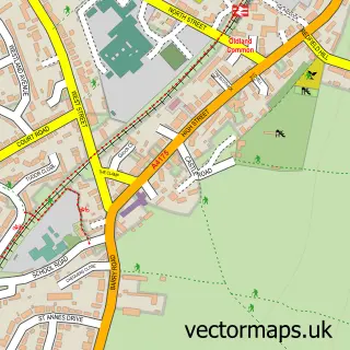 Street map sample of Oldland Common, Gloucestershire