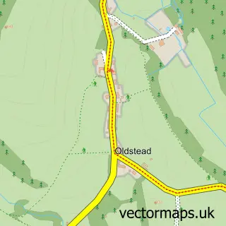 Street map sample of Oldstead, North Yorkshire