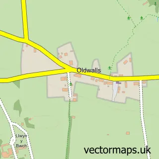 Street map sample of Oldwalls, West Glamorgan