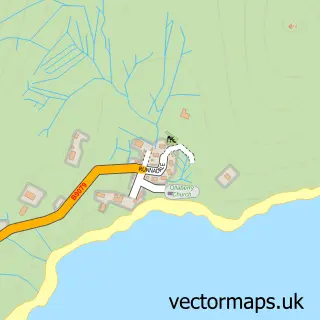 Street map sample of Ollaberry, Shetland