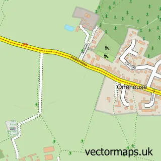 Street map sample of Onehouse, Suffolk