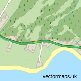 Street map sample of Onich, Inverness