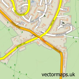 Street map sample of Openwoodgate, Derbyshire
