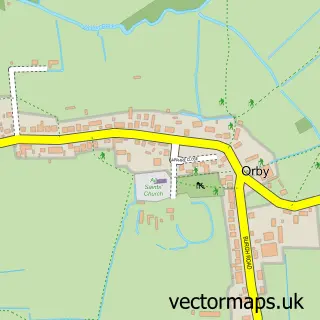 Street map sample of Orby, Lincolnshire