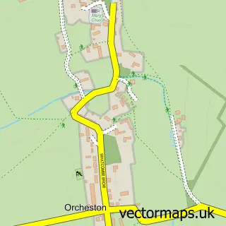 Street map sample of Orcheston, Wiltshire