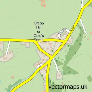 Street map sample of Orcop Hill, Herefordshire