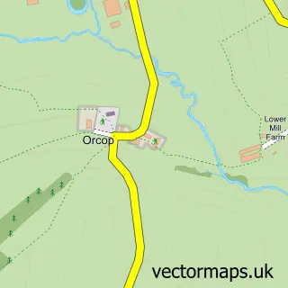 Street map sample of Orcop, Herefordshire