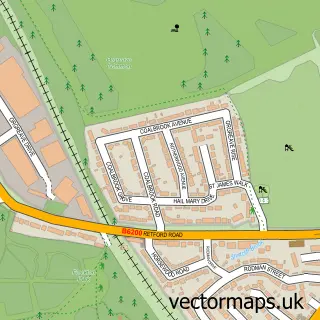 Street map sample of Orgreave, South Yorkshire