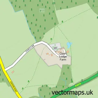 Street map sample of Orlestone, Kent