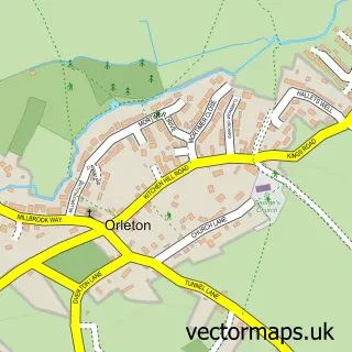 Street map sample of Orleton, Herefordshire