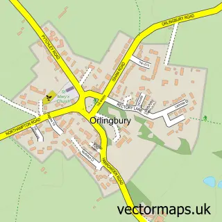 Street map sample of Orlingbury, Northamptonshire