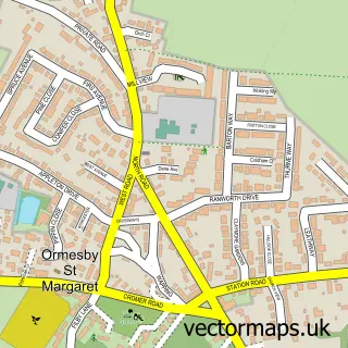 Street map sample of Ormesby St Margaret, Norfolk