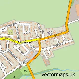 Street map sample of Ormiston, East Lothian