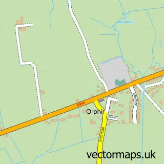 Street map sample of Orphir, Orkney