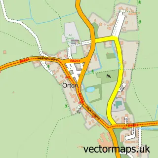 Street map sample of Orton, Cumbria