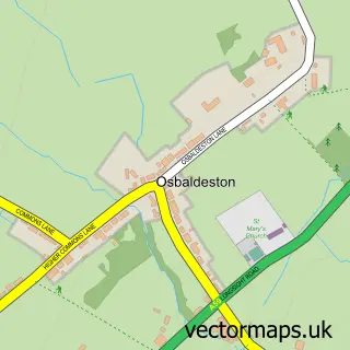 Street map sample of Osbaldeston, Lancashire