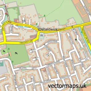 Street map sample of Osbaldwick, North Yorkshire