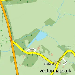 Street map sample of Osbaston, Leicestershire