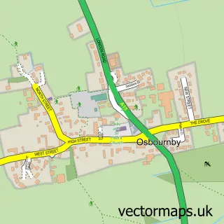 Street map sample of Osbournby, Lincolnshire