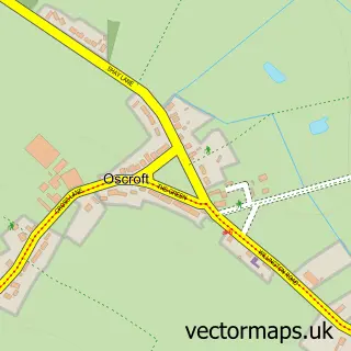 Street map sample of Oscroft, Cheshire