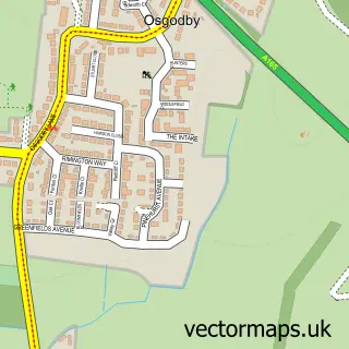 Street map sample of Osgodby, North Yorkshire