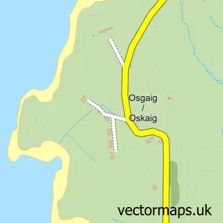 Street map sample of Oskaig, Ross and Cromarty