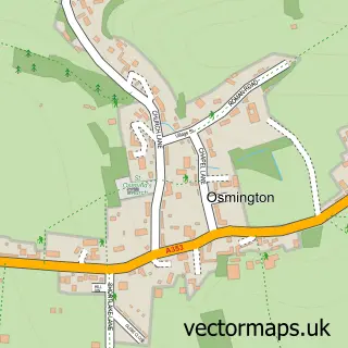 Street map sample of Osmington, Dorset