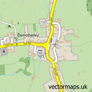 Street map sample of Osmotherley, North Yorkshire