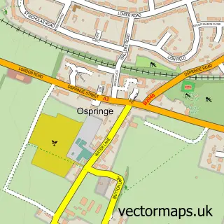 Street map sample of Ospringe, Kent