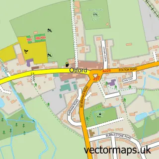 Street map sample of Otford, Kent